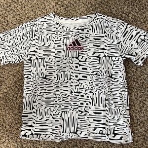 White Adidas tee